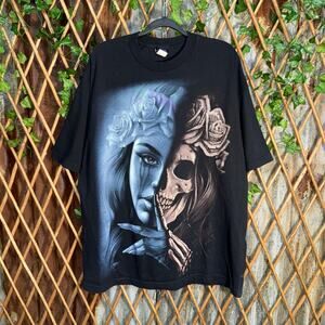 Vintage Y2K native tribal skull chicano 2000s og abel tshirt